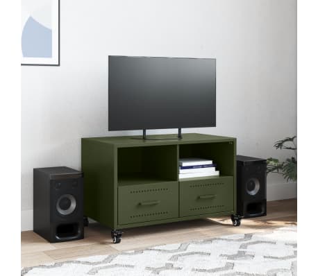 vidaXL TV-Schrank Olivgr&uuml;n 68x39x43,5 cm Stahl