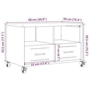 TV skříňka olivově zelená 68 x 39 x 43,5 cm ocel - obrázek 13