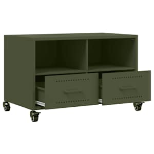 TV skříňka olivově zelená 68 x 39 x 43,5 cm ocel - obrázek 9