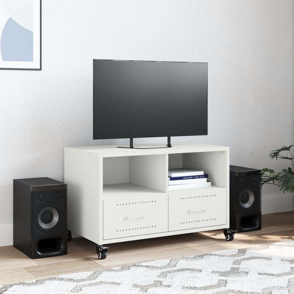 vidaXL Dulap TV, alb, 68x39x43,5 cm, oțel