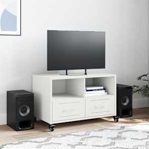 TV skříňka bílá 68 x 39 x 43,5 cm ocel - obrázek 3