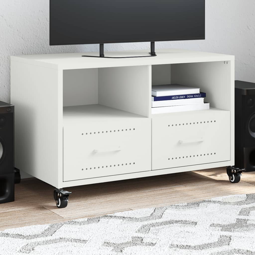 vidaXL Dulap TV, alb, 68x39x43,5 cm, oțel