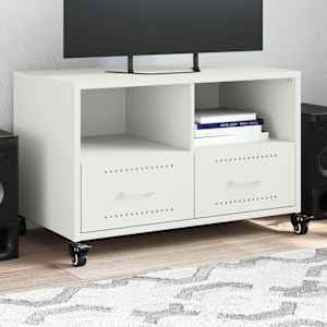 TV skříňka bílá 68 x 39 x 43,5 cm ocel - obrázek 1