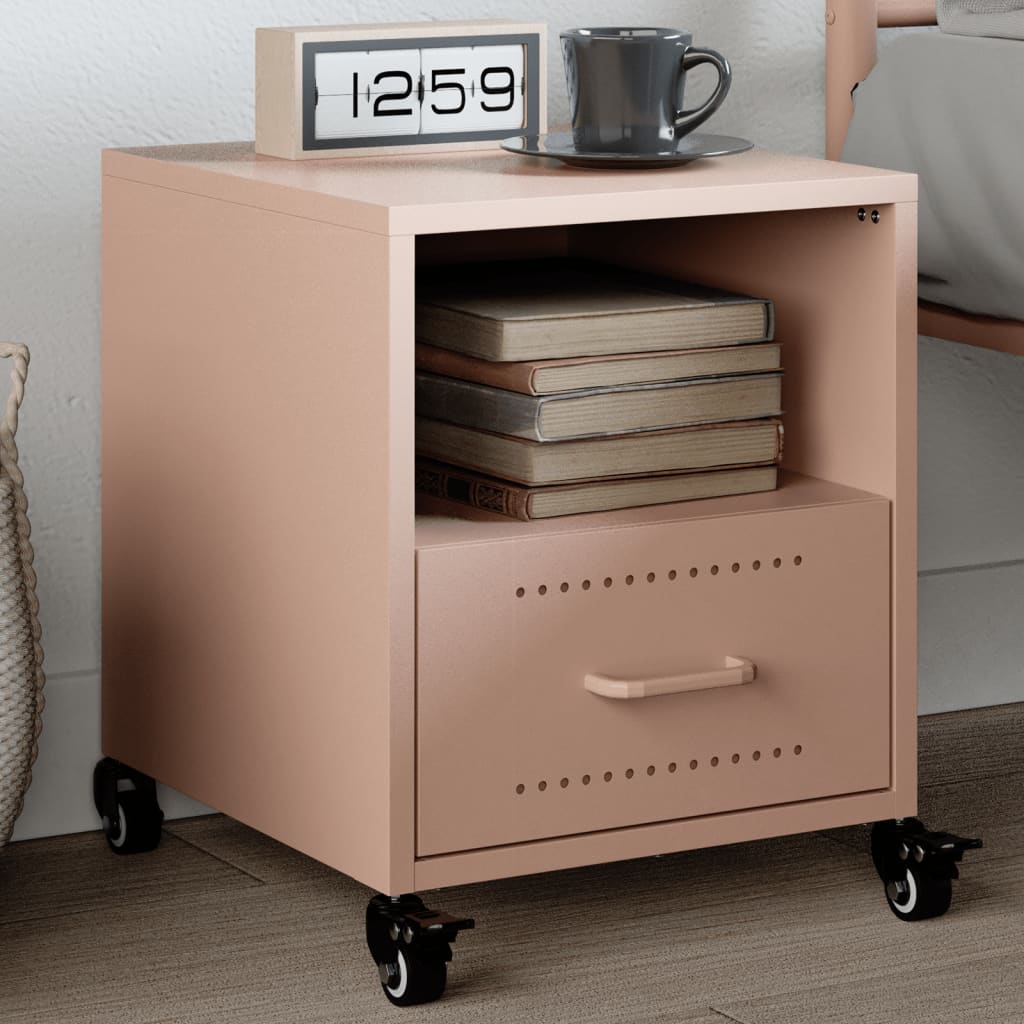 Photos - Storage Сabinet VidaXL Bedside Cabinet Pink 36x39x43.5 cm Steel 