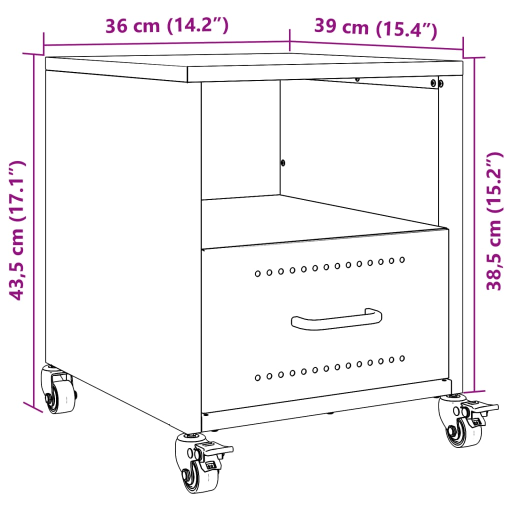 Nočna omarica bela 36x39x43,5 cm jeklo - slika 13