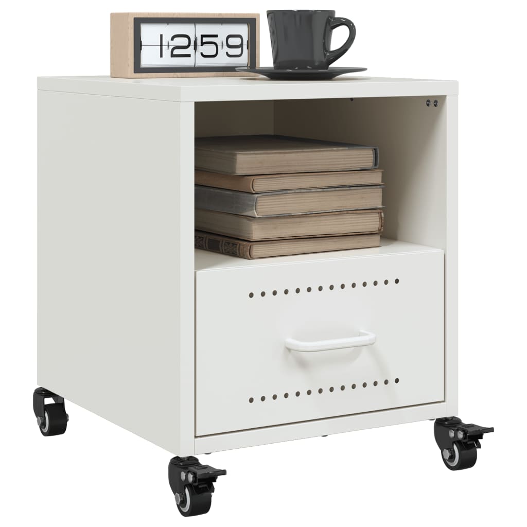 Photos - Storage Сabinet VidaXL Bedside Cabinets 2 pcs White 36x39x43.5 cm Steel 