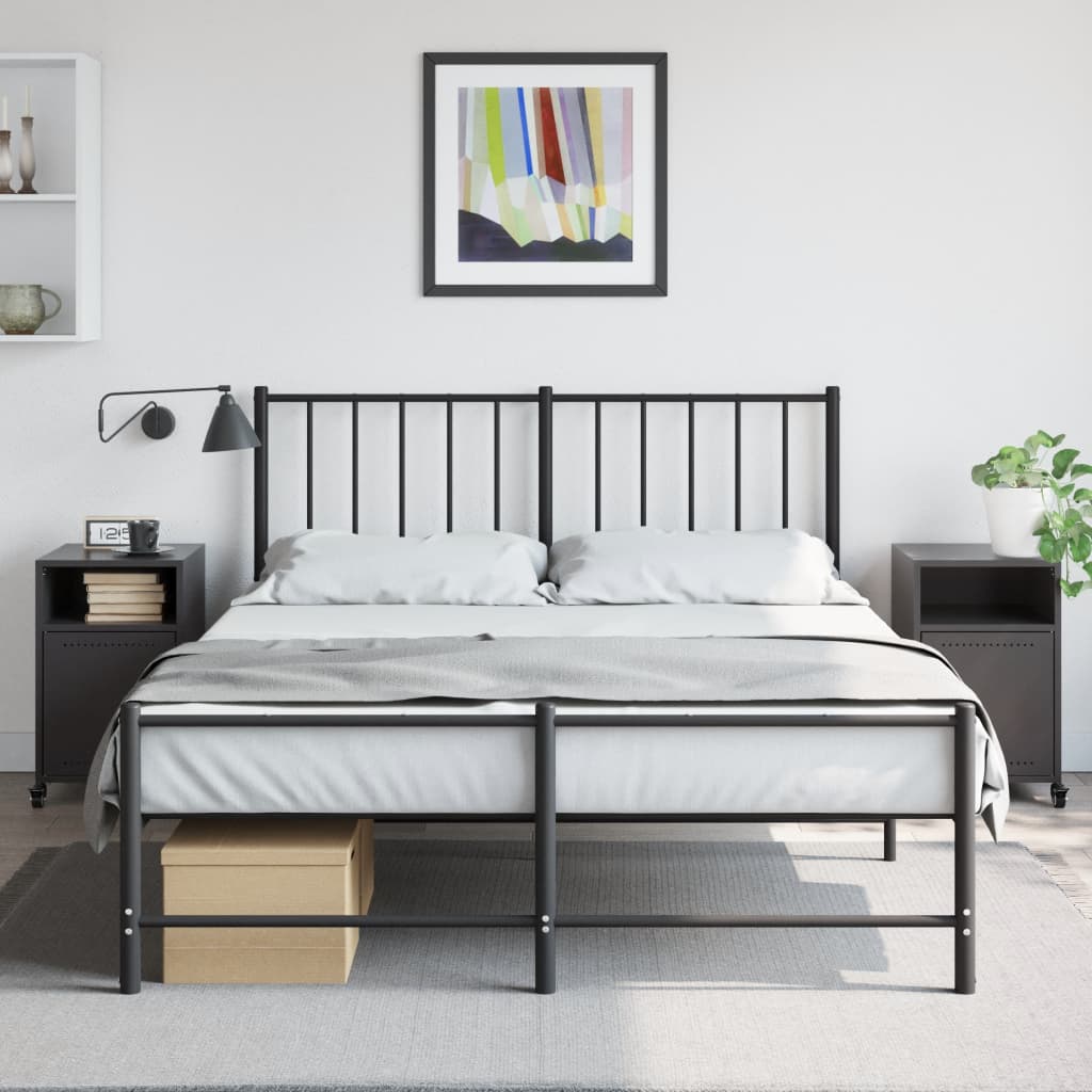 vidaXL Nachtkastjes 2 st 36x39x59 cm staal zwart afbeelding