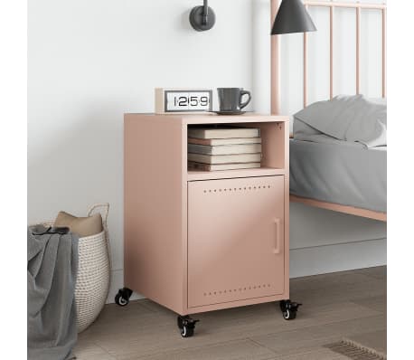 vidaXL Nachttisch Rosa 36x39x59 cm Stahl