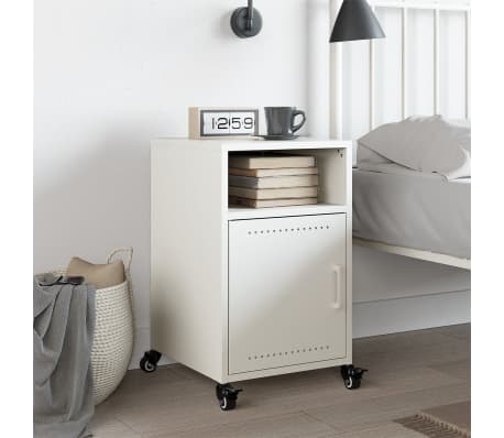 vidaXL Table de chevet blanc 36x39x59 cm acier