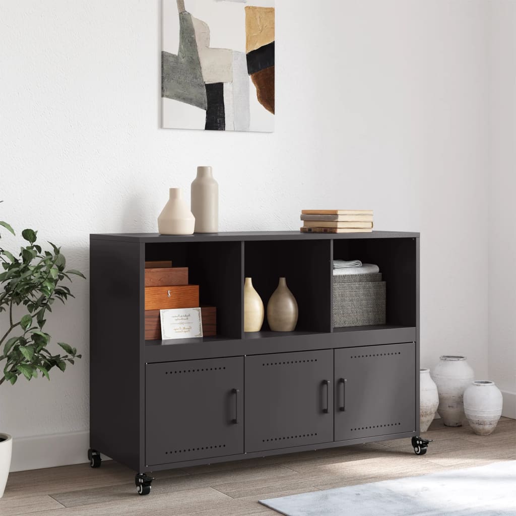 Thumbnail - vidaXL Sideboard Schwarz 100,5x39x72 cm Stahl