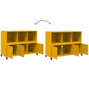Příborník hořčicově žlutý 100,5 x 39 x 72 cm ocel - obrázek 10