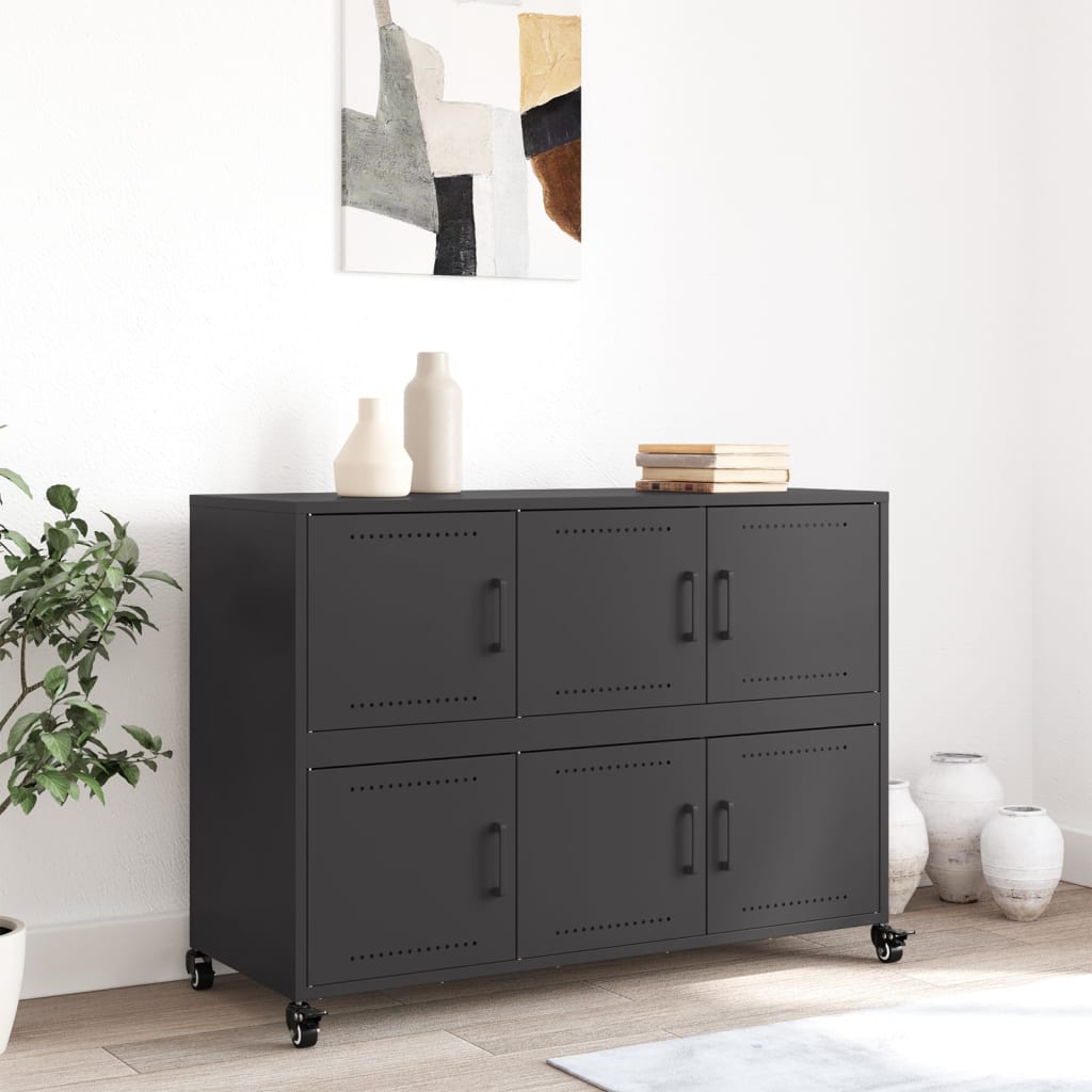 Thumbnail - vidaXL Sideboard Schwarz 100,5x39x72 cm Stahl
