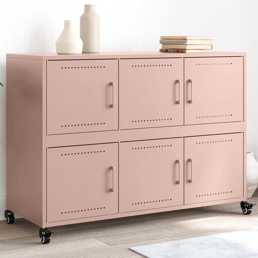 Sideboard Rosa 100,5x39x72 cm Kaltgewalzter Stahl