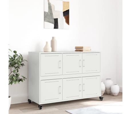 vidaXL Sideboard Wei&szlig; 100,5x39x72 cm Stahl