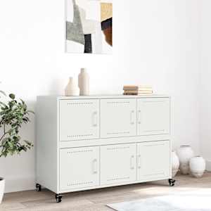 vidaXL Sideboard Wei&szlig; 100,5x39x72 cm Stahl
