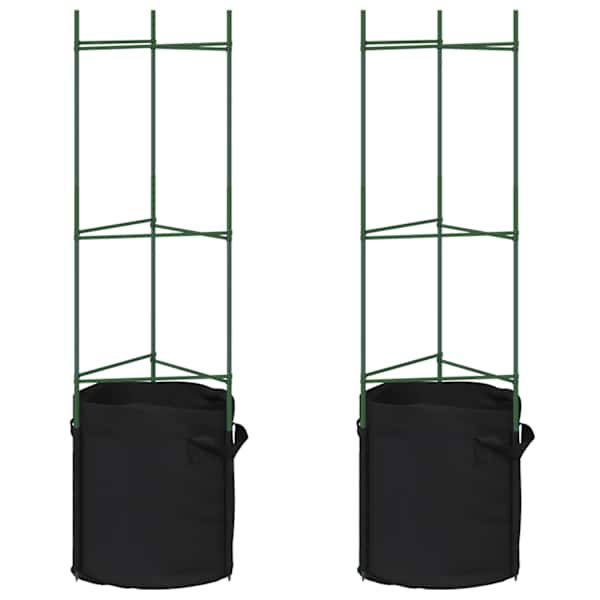 vidaXL tomatitaime tugi koos taimekotiga 2 tk, 116 cm, teras ja PP