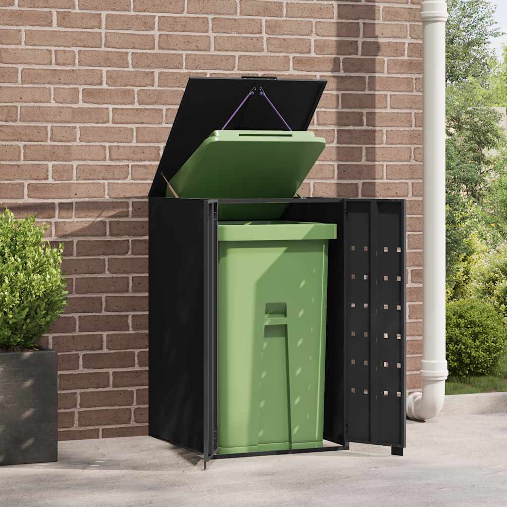 vidaXL Containerberging voor 1 container 69x79x117 cm staal zwart afbeelding