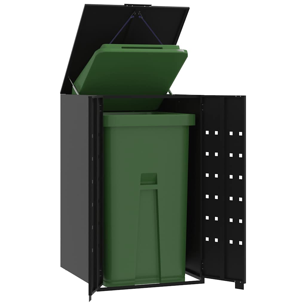  Wheelie Bin Storage for Single Bin Outdoor Rubbish Trash Cover Steel vidaXL