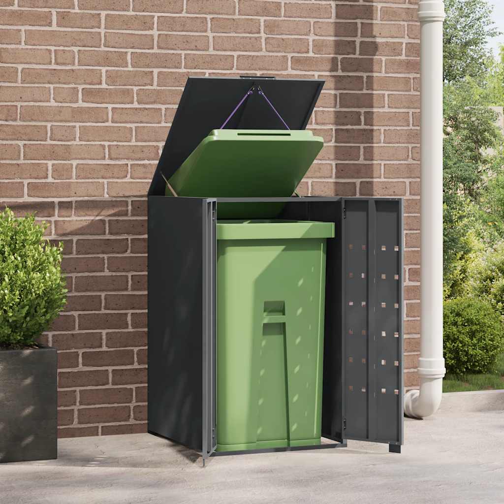 vidaXL Containerberging voor 1 container 69x79x117 cm staal antraciet afbeelding
