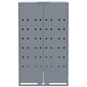 Box na 1 popelnici šedý 69 x 79 x 117 cm ocel - obrázek 4