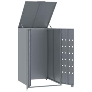 Box na 1 popelnici šedý 69 x 79 x 117 cm ocel - obrázek 9