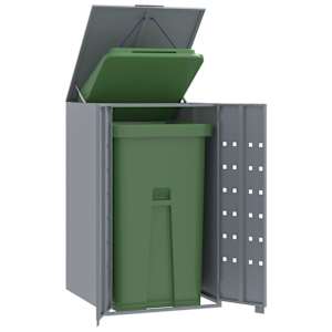 Box na 1 popelnici šedý 69 x 79 x 117 cm ocel - obrázek 1