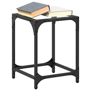 Klubske mizice s stekleno površino 2 kosa 30x30x40 cm jeklo