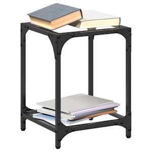 Klubske mizice s stekleno površino 2 kosa 30x30x40 cm jeklo