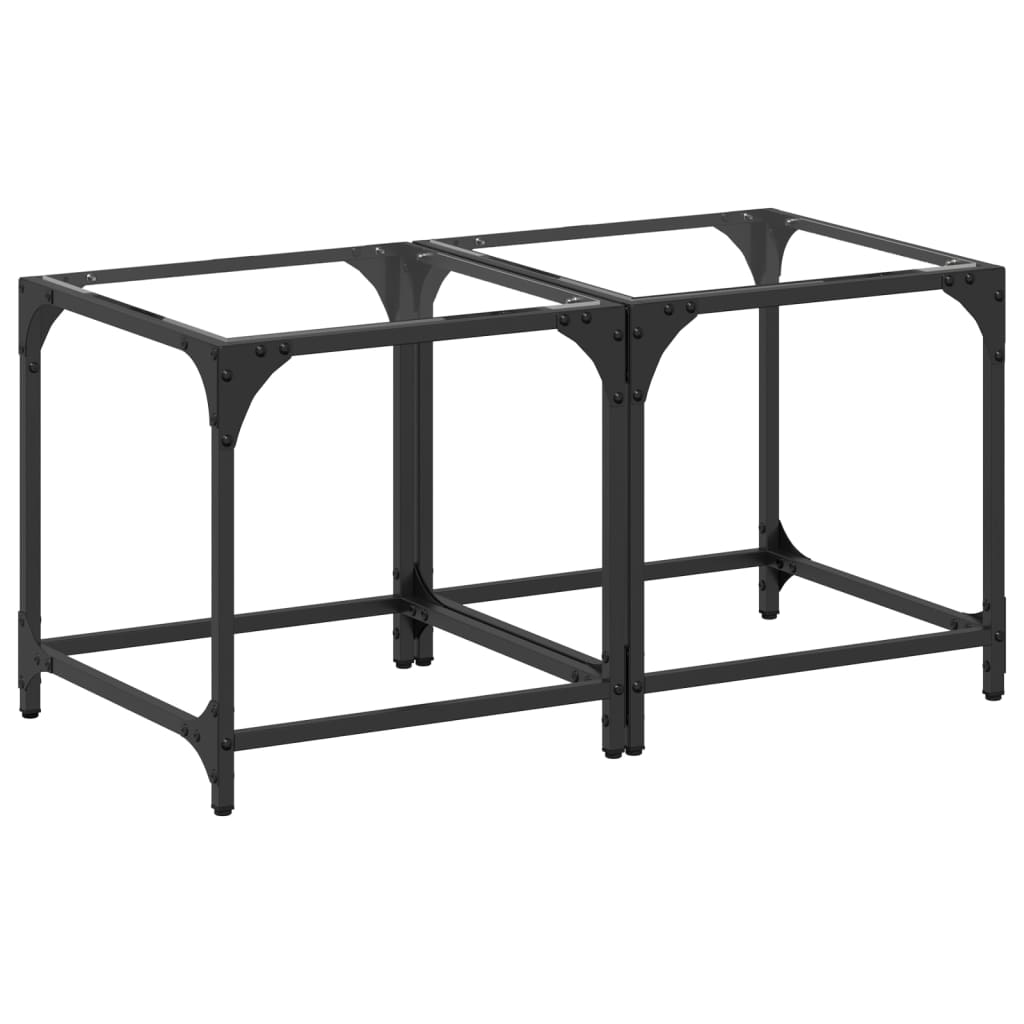 vidaXL Konferenční stolky průhledná skleněná deska 2ks 40x40x40cm ocel