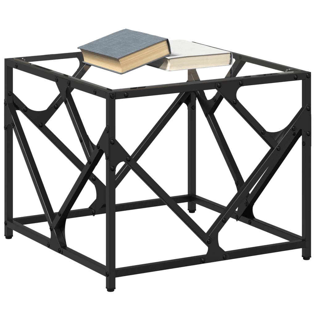 Thumbnail - vidaXL Couchtisch mit Glasplatte Transparent 50x50x41 cm Stahl