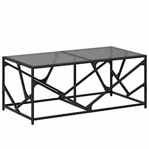 vidaXL kohvilaud, must klaasplaat, 98,5x50x41 cm, teras