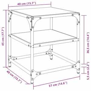 Konferenční stolky průhledná skleněná deska 2ks 40x40x45cm ocel - obrázek 10
