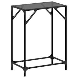Konzolový stolek s černou skleněnou deskou 60 x 35 x 81 cm ocel - obrázek 2