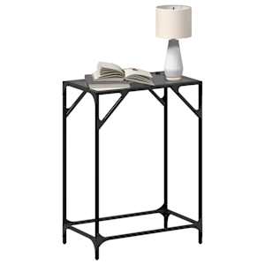 Konzolový stolek s černou skleněnou deskou 60 x 35 x 81 cm ocel - obrázek 3