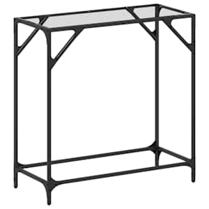 Konzolový stolek průhledná skleněná deska 80x35x81 cm ocel - obrázek 2