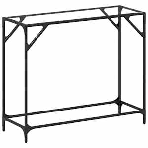 Konzolový stolek průhledná skleněná deska 98 x 35 x 81 cm ocel - obrázek 2
