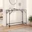  vidaXL acél tálalóasztal fekete üveglappal 98 x 35 x 81 cm termék 2. képe