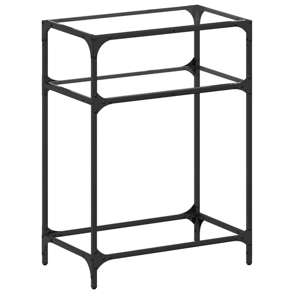 vidaXL Konzolový stolek průhledná skleněná deska 60 x 35 x 81 cm ocel