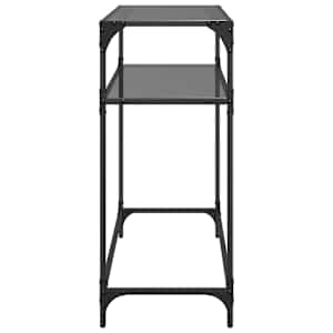 Konzolový stolek s černou skleněnou deskou 80 x 35 x 81 cm ocel - obrázek 5