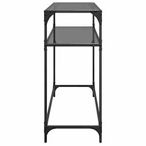 Konzolový stolek s černou skleněnou deskou 98 x 35 x 81 cm ocel - obrázek 5