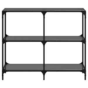 Konzolový stolek s černou skleněnou deskou 98 x 30 x 81 cm ocel - obrázek 4