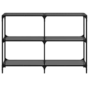 Konzolový stolek s černou skleněnou deskou 118,5x30x81 cm ocel - obrázek 4