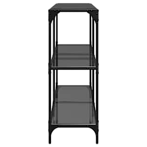 Konzolový stolek s černou skleněnou deskou 118,5x30x81 cm ocel - obrázek 5