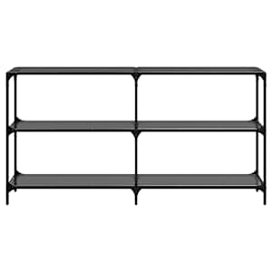 Konzolový stolek s černou skleněnou deskou 158,5x30x81 cm ocel - obrázek 4