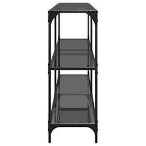 Konzolový stolek s černou skleněnou deskou 158,5x30x81 cm ocel - obrázek 5