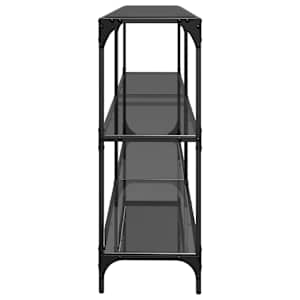 Konzolový stolek s černou skleněnou deskou 194,5x30x81 cm ocel - obrázek 5