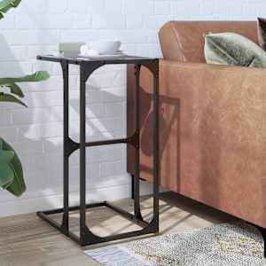 Stranska mizica s stekleno površino 40x30x61,5 cm jeklo