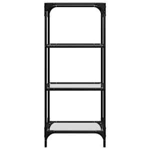 Úložný regál s průhlednou skleněnou deskou 40x30x195 cm ocel - obrázek 4