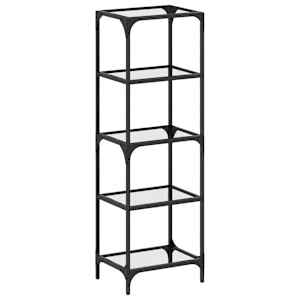 Úložný regál s průhlednou skleněnou deskou 40x30x123 cm ocel - obrázek 2
