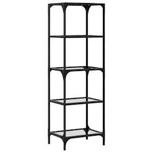 Úložný regál s průhlednou skleněnou deskou 40x30x123 cm ocel - obrázek 6